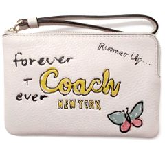 【新品 未使用】コーチ ポーチ COACH アウトレット スケッチ プリント コーナー ジップ リストレット CAQ54 IMCAH