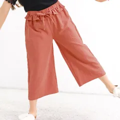 Bee【クーポン利用で20％OFF♪】ワイドパンツ◇モーヴピンク◇韓国子供服 韓国子ども服 韓国こども服 キッズ 女の子 100 110 120 130 140 150