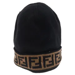 FENDI (フェンディ) ズッカ柄ニットキャップ FXQ056 A88C ブラックのサムネイル