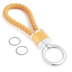 【数量限定】[PIAQEIOZ] キーホルダー 車 カラビナ キーホルダー 革 編み込み 自転車 鍵 キーホルダー おしゃれ バイク キーリング付き キーチェーン メンズ レディース レザー 紛失防止 人気 男女兼用