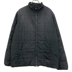 FILA ダウン中綿ジャケット M ブラック フィラ ジップアップ ワンポイント ロゴ ポケット アウター 古着卸 アメリカ仕入 a611-5802