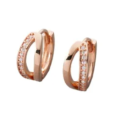 【ピンクゴールド × ピアス】[Cream dot. クリームドット公式] ピアス レディース 金属アレルギー ニッケルフリー キャッチレス 中折れ 開閉式 ワンタッチ フープ ビジュー メタル ライン 大人 上品