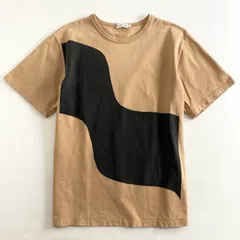 25h8 Marimekko Kioski マリメッコ キオスキ ポルトガル製 クルーネック プリントTシャツ カットソー  ショートスリーブ Lサイズ ベージュ コットンのサムネイル