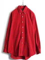 【お得なクーポン配布中!】 90s ポロ ラルフローレン コーデュロイ ボタンダウン シャツ 細畝 L 赤