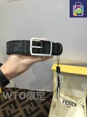 【今日WTO】FENDI 35MM デニム老花斜紋 F マーク ベルト - NFC 対応-1-UZP21