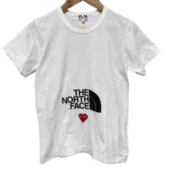 美品 AD2020 PLAY COMME des GARCONS×THE NORTH FACE プレイコムデギャルソン プリント 半袖 Tシャツ サイズS ホワイト レディース 古着 中古 USED