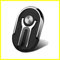 【再販】-ブラック 全機種対応 iPad/iPhone/Android 金属リング 携帯 360度回転 角度調整可能 スタンド機能 片手操作 落下防止 薄型 ホールドリング スマートフォンリング 車載ホルダー スマホリング Newseego