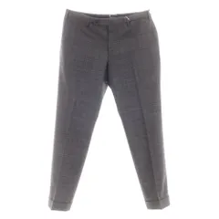 【中古】インコテックス INCOTEX ストレッチ ポリエステルウール チェック ドレススラックスパンツ グレー【サイズ50】【メンズ】
