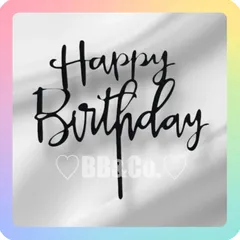【ケーキトッパー】　ブラック　HAPPYBIRTHDAY　ケーキトッパー　バースデー　誕生日　飾り　記念日