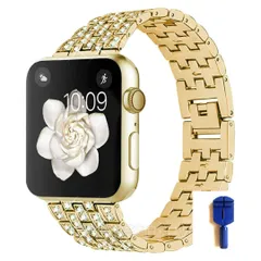 【SHOPS】AppleWatch ベルト ダイヤベルト 金 バンド アップルウォッチ E019