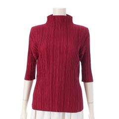 プリーツプリーズ イッセイミヤケ 16AW 半袖 ボトルネック カットソー トップス レッド 4【中古】
