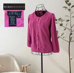 【BCBG MAXAZRIA】ビーシービージーマックスアズリア　ニット　カーディガン　ピンク系　コットン　M　AW