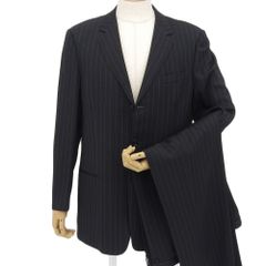 【本物保証】 超美品 エンポリオ アルマーニ EMPORIO ARMANI SEAN LINE セットアップ 54 メンズ スーツ ウール混 ブラック ストライプ