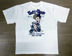 No.34.Betty  Boop/ベティーブープ/ワイドシルエット刺繍Tシャツ/オフホワイト/Lサイズ/新品未使用/サンプル品