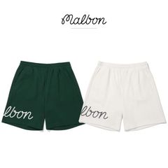 Malbon ゴルフウェア メンズ 綿 カジュアル ショートパンツ 夏用 通気性 スポーツ ホワイト グリーン 2色
