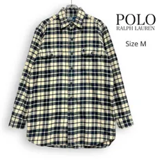 90s POLO RALPH LAUREN ポロ ラルフローレン 長袖 チェック シャツ ポニー刺繍 フラップポケット M