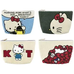 HelloKitty ハローキティ　サガラ刺繍　もこもこパイル地ポーチ/クラッチバッグ　約27×17.5cm　HKP4-4・KT