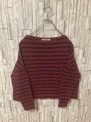 ナノユニバース　nano universe ボーダー柄 長袖 Tシャツ カットソー サイズ36 レッド ネイビー レディース