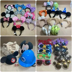 ★ Disney ディズニー カチューシャ、ファンキャップ、サングラスなど  35点 まとめ商品 キャップ カチューシャ サングラス イヤーマフ ヘアピン ミニーマウス モンスターズインクヘルメット 2.50kg