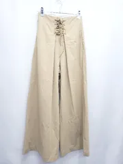 ◇ ⊂ JEANS FACTORY Clothes レースアップ ワイド パンツ サイズ36 ベージュ レディース E  【1506250008487】