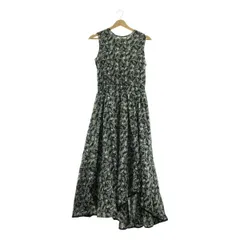 【新品】  CASA FLINE / カーサフライン | コットン イレヘム プリント ドレス ノースリーブワンピース | F | ブラック / ホワイト | レディース