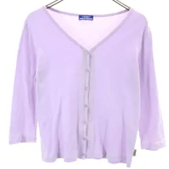 バーバリーブルーレーベル 三陽商会 7分袖 スウェット カーディガン M パープル系 BURBERRY BLUE LABEL レディース 古着 【240412】 メール便可