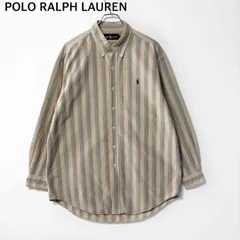 極上 ヴィンテージ ラルフローレン ストライプ ボタンダウン メンズ Lサイズ オックスフォードシャツ ロングスリーブ POLO RALPH LAUREN