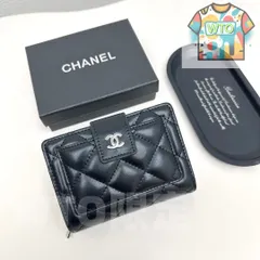 【今日特価】シャネル 8354 ミニウォレット, ブラック＆ピンク, 高級ラムレザー使用, コンパクトで多機能なデザイン！[本日特価|新品未使用品]-WT0輸入