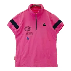 サイズ：M LE COQ GOLF ルコックゴルフ  ハーフジップ 半袖Tシャツ  ピンク系 [240101443264] ゴルフウェア レディース ストスト