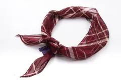 ラルフローレン スカーフ シルク チェック柄 日本製 ブランド レディース レッド RALPH LAUREN 【中古】