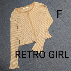 『RETRO GIRL』レトロガール レディース ボーダー カーディガン ショート丈 カジュアル 薄手 サイズF