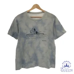 UNIQLO ユニクロ トップス Tシャツ キャラクター スヌーピー コラボ 半袖 レディース ライトブルー L 901-1540 送料無料 古着