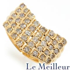 カーブデザインリング 指輪 ダイヤモンド 1ct K18 12号 中古  