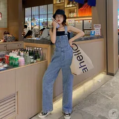 レディース デニム サロペット オーバーオール ワイド パンツ大人 レディース デニム オールインワン ボトム パンツ レディース 大きいサイズ カジュアル ジーンズ 番:kyxyxz06