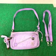 〇Kipling キプリング ウォレットバッグ パープル ショルダーバッグ