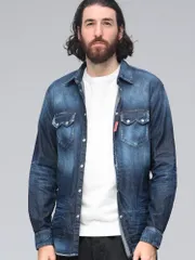 DSQUARED2 (ディースクエアード) フルボタン 長袖 デニムシャツ RELAX DAN
