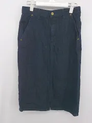 ◇ Lee× Lugnoncure コラボ スリット デニム 膝下丈 ナロー スカート サイズM ネイビー系 レディース P  【1307040002018】