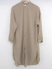 ◇ frames RAY CASSIN フレームスレイカズン バンドカラー 長袖 膝下丈 ワンピース サイズF ベージュ レディース P  【1301250001724】