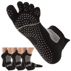 【在庫処分】五本指ソックス すべり止め 3足セット 足裏ギュッ メンズ くるぶし [AllToze] 滑り止め スポーツ 5本指ソックス 五本指 靴下