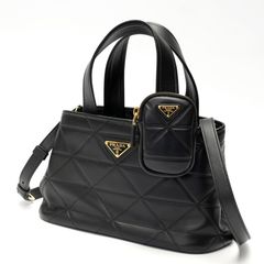 プラダ / PRADA　2WAY ショルダーバッグ / トートバッグ　1BG548　キルティング レザー　ブラック 【中古】 商品番号 S-158097