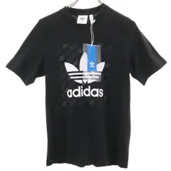 未使用 adidas Originals アディダスオリジナルス トレフォイルロゴ 半袖 Tシャツ XS ブラック メンズ 古着