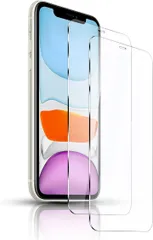 JACRON iPhone 11 / XR ガラスフィルム 2枚 ラウンドエッジ加工 アイフォン 6.1インチ 硬度9H 耐衝撃 気泡防止 強化ガラス 液晶 保護フィルム貼り付け簡単 自動吸着 撥水撥油 指紋防止(SDL-ICDS-675)