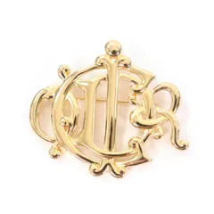 美品☆Christian Dior クリスチャンディオール ヴィンテージ DIORロゴデザイン ブローチ ゴールド ドイツ製 レディース