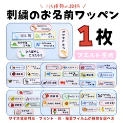 刺繍のお名前ワッペン １枚　サイズ変更対応　入園グッズ　入学グッズ　アイロンワッペン　ワッペン　フエルト　メルカリshop　ぴっこりりこるでぃ
