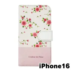 【新品未使用】iPhone16 アイフォン16 スマホケース 手帳型 (色：ホワイト×柄：ロマンスローズ) バラ 薔薇 花柄 フラワー おしゃれ かわいい flip2-ip16-wh-20127のサムネイル