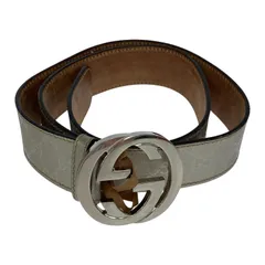 ポリ出品 GUCCI ベルト インターロッキング グッチシマ GGレザー 114876