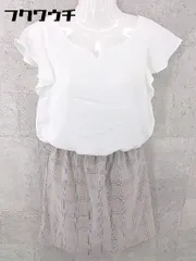 ◇ Fabulous Angela ファビュラスアンジェラ 切替 チェック 半袖 膝丈 ワンピース サイズF ホワイト マルチ レディース 【中古】 【1002800701933】のサムネイル