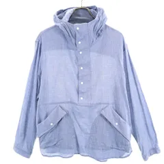 ヤエカ 日本製 ハーフボタン ジップジャケット S ブルー YAECA プルオーバー メンズ 古着 【240309】