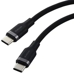 エレコム USB Type C ケーブル 0.3m 短い 100W PD対応 高速充電 シリコン素材 なめらか やわらか 【 MacBook/iPa