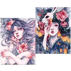【特価セール】ダイヤモンドアート 初心者 ダイヤモンドアート ダイアモンドアート セット 2枚 ビーズアート アート 5D 手作り絵画手芸キット ダイヤモンド 装飾 女の子 ダイヤモンド塗装 全面貼り付けタイプ キット 30*40cm